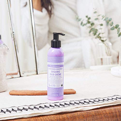 Dr. Bronner's - Organic Hair Crème (6 oz Variety Pack) Lavender Coconut & Peppermint - Leave-In Conditioner and Styling Cream, Made with Organic Oils, Hair Cream Supports Shine and Strength, Nourishes